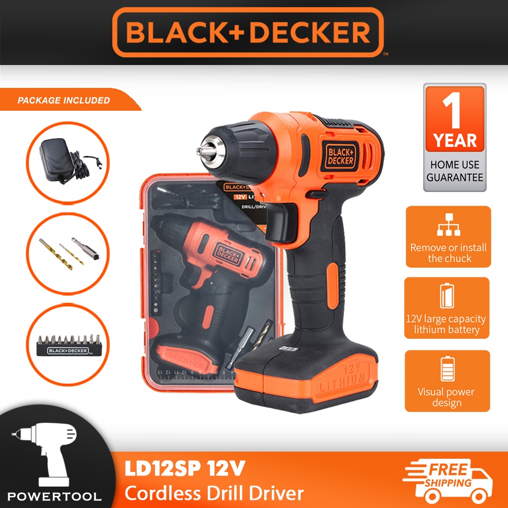 BLACK &amp; DECKER LD12SP Cordless Driver Drill 12V Plus 13-Piece Accessories Box (LD12 LD12S)