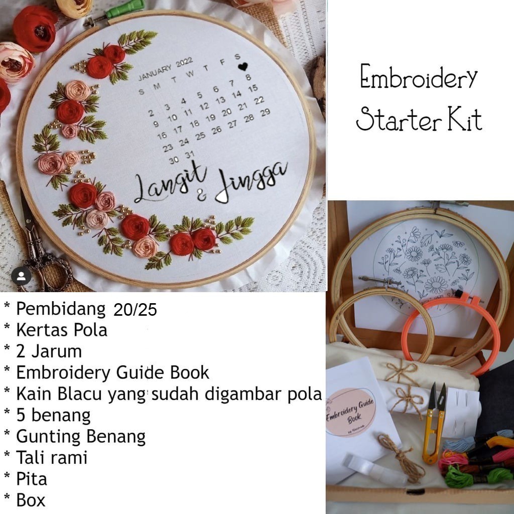 Embroidery Kit Package Flower Name Custom Series D/ Embroidery Package