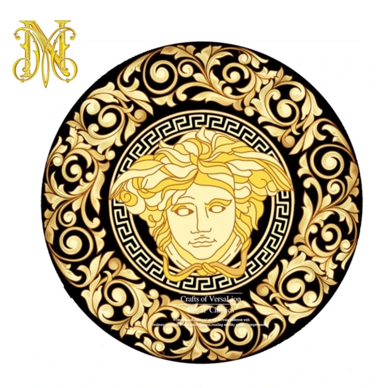 Gold Versace Medusa Design Karpet Velvet Hiasan Ruang Tamu Home 