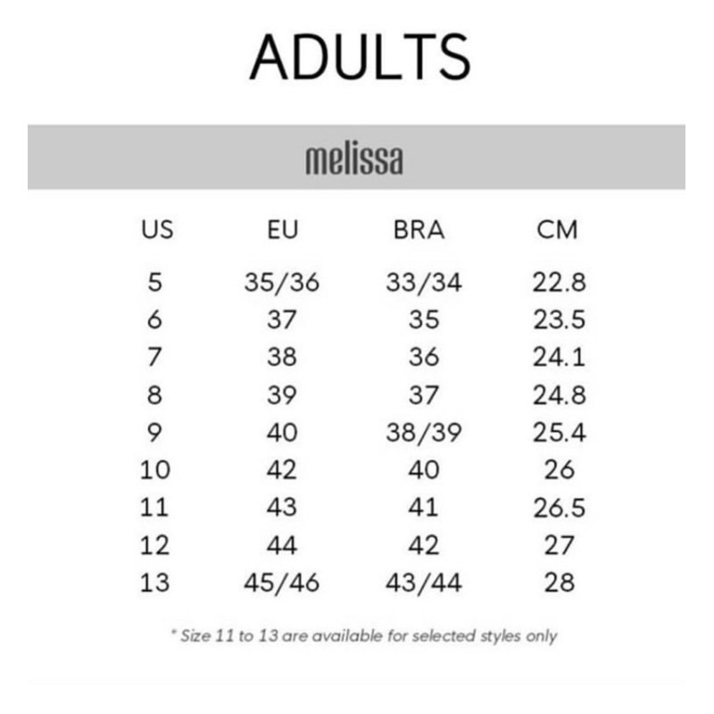 Adult Melissa chart Size Shopee Malaysia