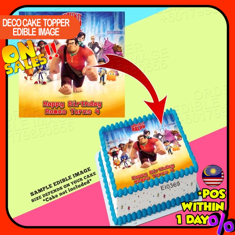 Printing EI Wreck It Ralph Edible Image Print Cake Photo Icing Paper ...