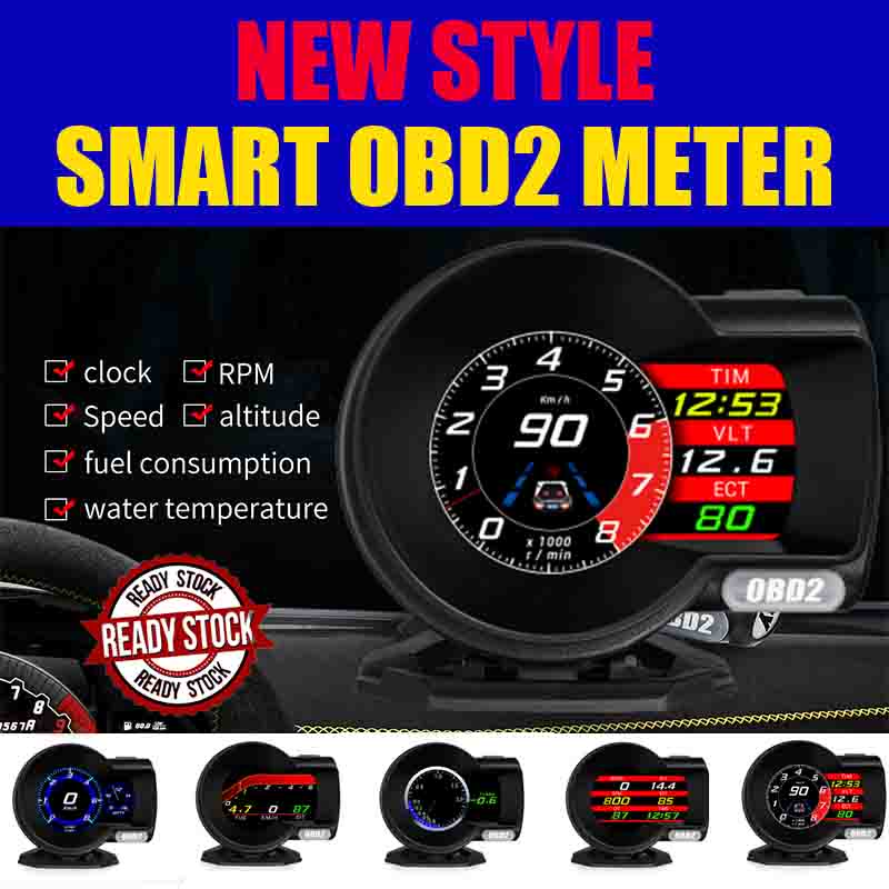 OBD2 Gauge Display, Multi-Data Smart Gauge, Car Inclinometer, GPS  Speedometer, Boost Gauge, RPM Meter, Car Head-Up Display, Automotive Trip  Smart OBD