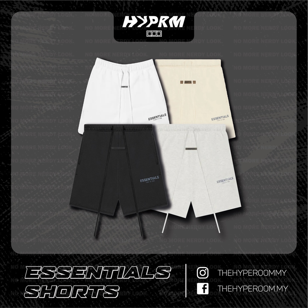 ESSENTIALS SS21 Reflective Logo Sweat Shorts | Shopee Malaysia