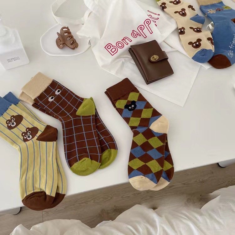 MALAYSIA READY STOCK!1 Pair Korean Women / Lady Cartoon Cute Full ...