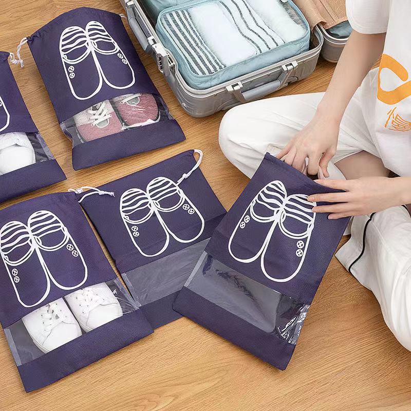 Non-Woven Drawstring Shoe Storage Bags - Waterproof & Dust Proof (5 Or 10 Pack)