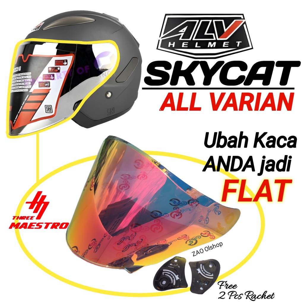 Glass Helmet alv skycat centro Visor Helmet flat venom open flat flat