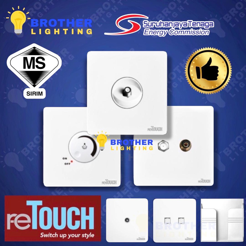 [SIRIM] Retouch Ultra Rimless Switch Socket Card Holder SMATV Door Bell ...
