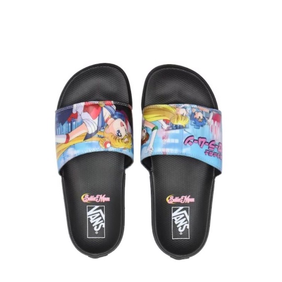 VANS deals Sandals Womens 5 Sailor Moon Slides Flats La Costa Guardians Multicolor