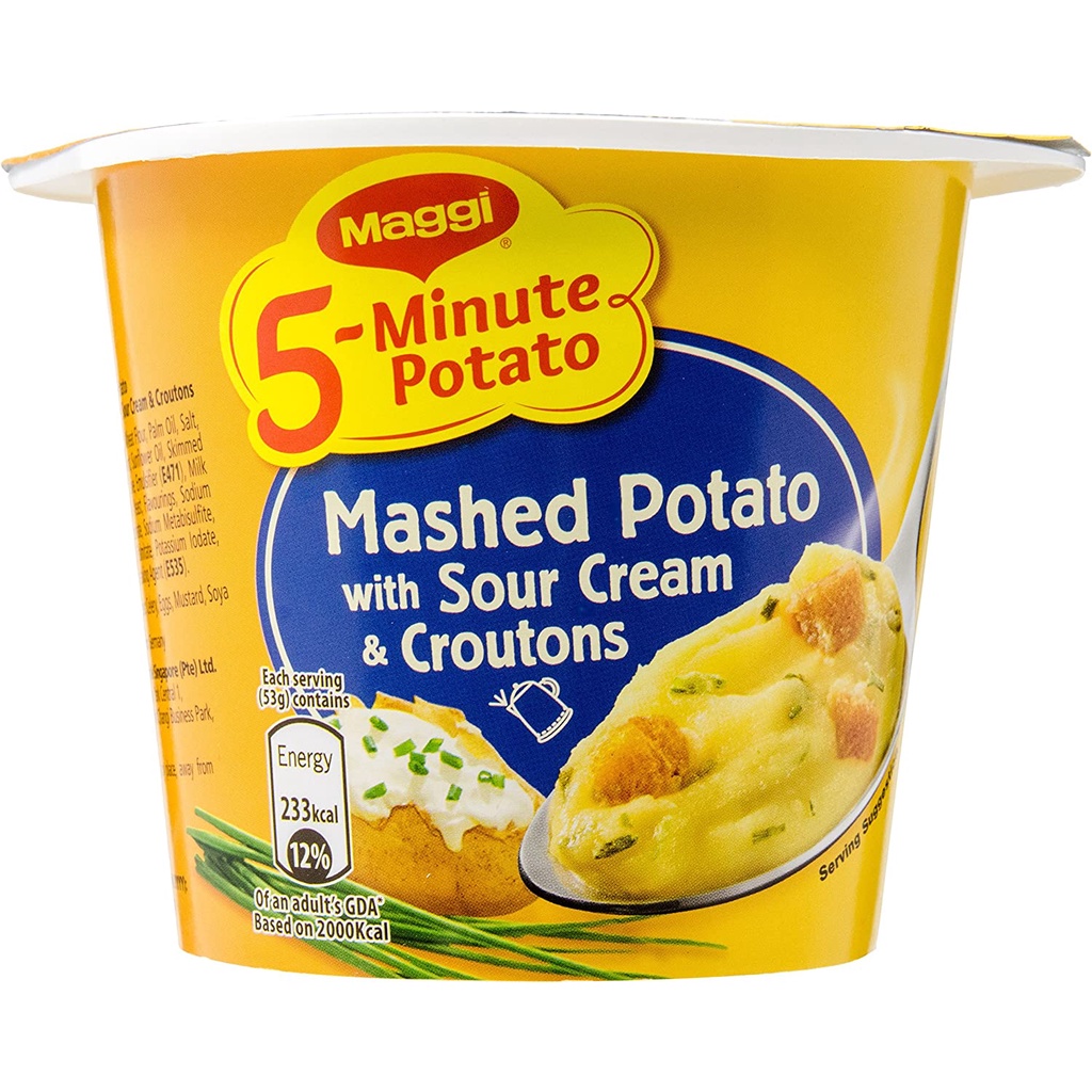 Maggi 5Minute Instant Mashed Potato from Germany [ Mushroom / Fried Onions Croutons / Sour