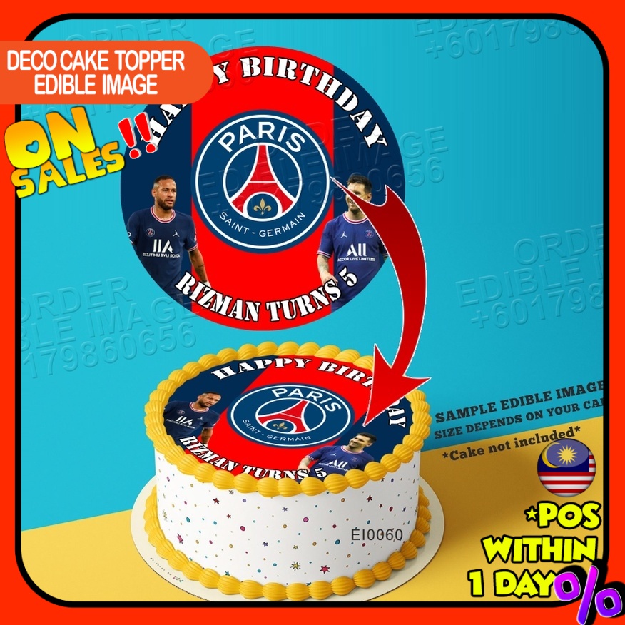 Paris Saint German PSG Personalised Round Edible Cake Topper Decoration  Images