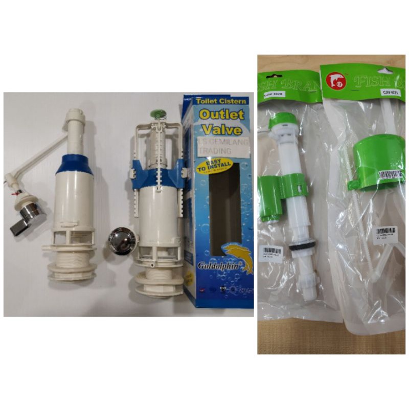 LS GEMILANG Toilet Flush Valve Press Button Lever Handle Valve Outlet ...
