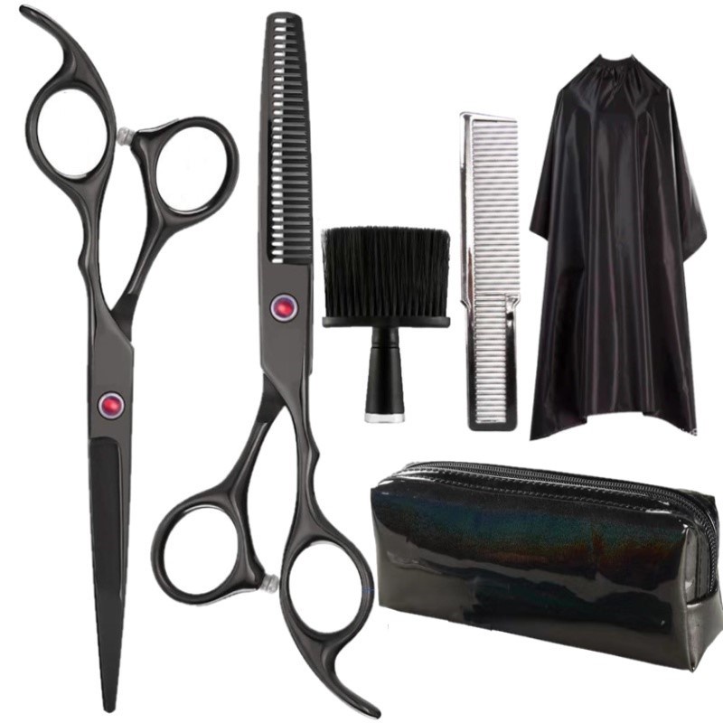 Professional Black Hair Scissors Kit , Japan High Quality Stainless ...