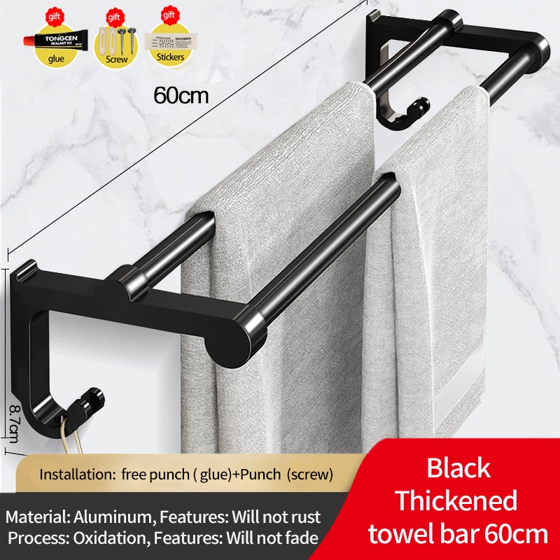 YUN JIE YA Bathroom Towel Rack /Foldable Towel Rack/ Single/Double Bath ...