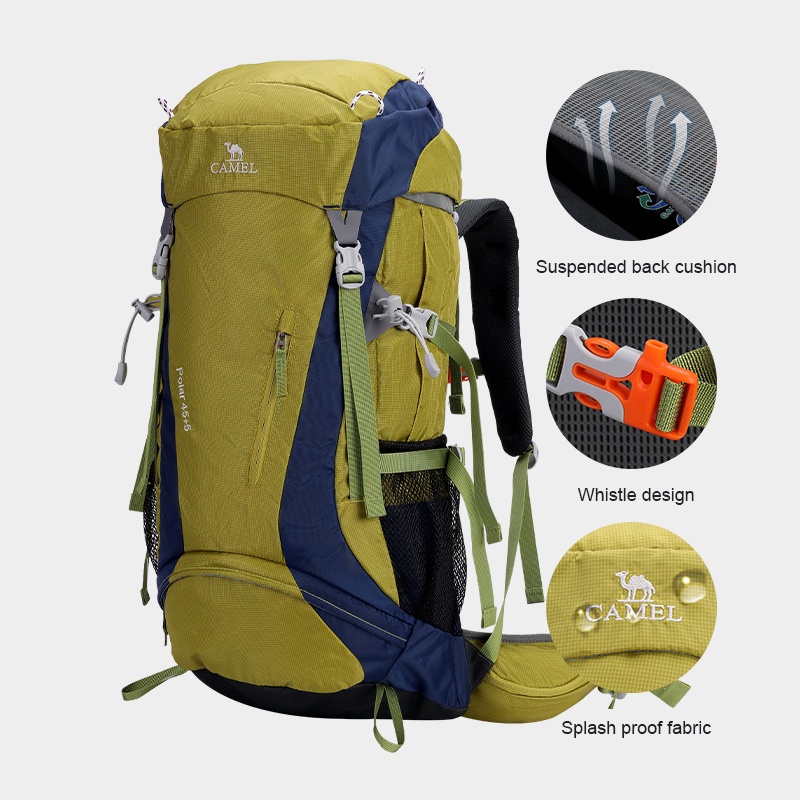 CAMEL CROWN Mountaineering bag 50L large capacity outdoor professional ...