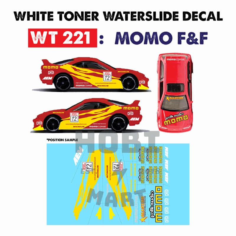 MOMO F&F Decals Hotwheels Tomica 1:64 diecast custom white toner ...