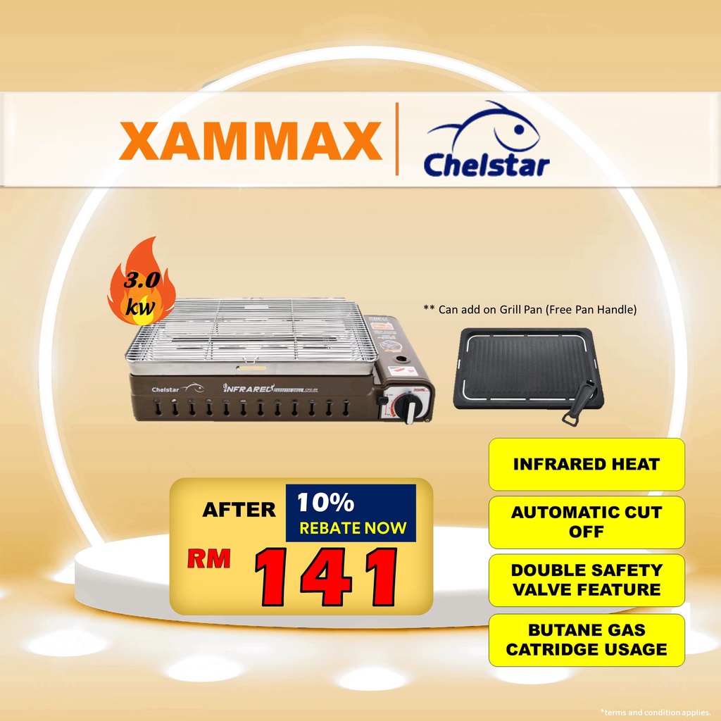 Chelstar - CPG88 - Portable BBQ 2-in-1 Grill Gas Cooker Stove ...