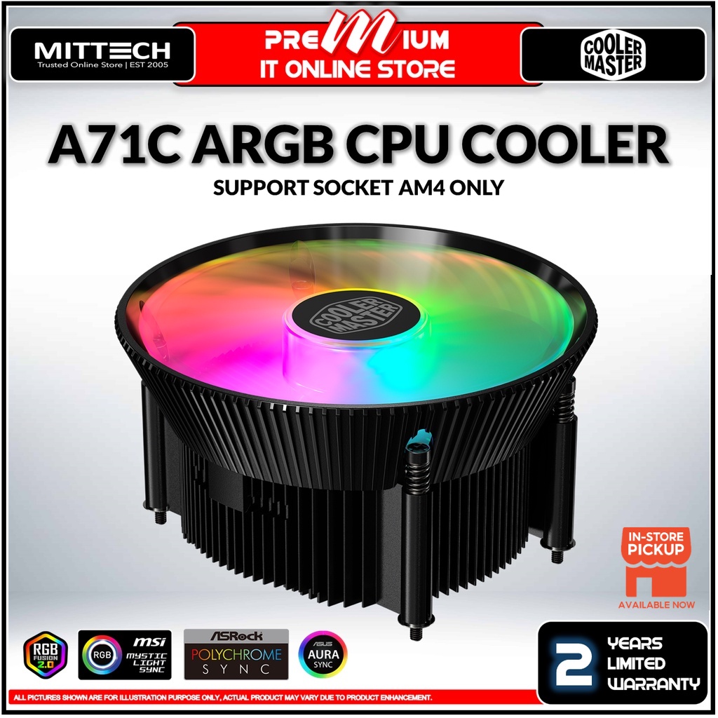 Cooler Master A71C Air Cooler AM4 Aluminum Copper Rifle Bearing Addressable RGB 4