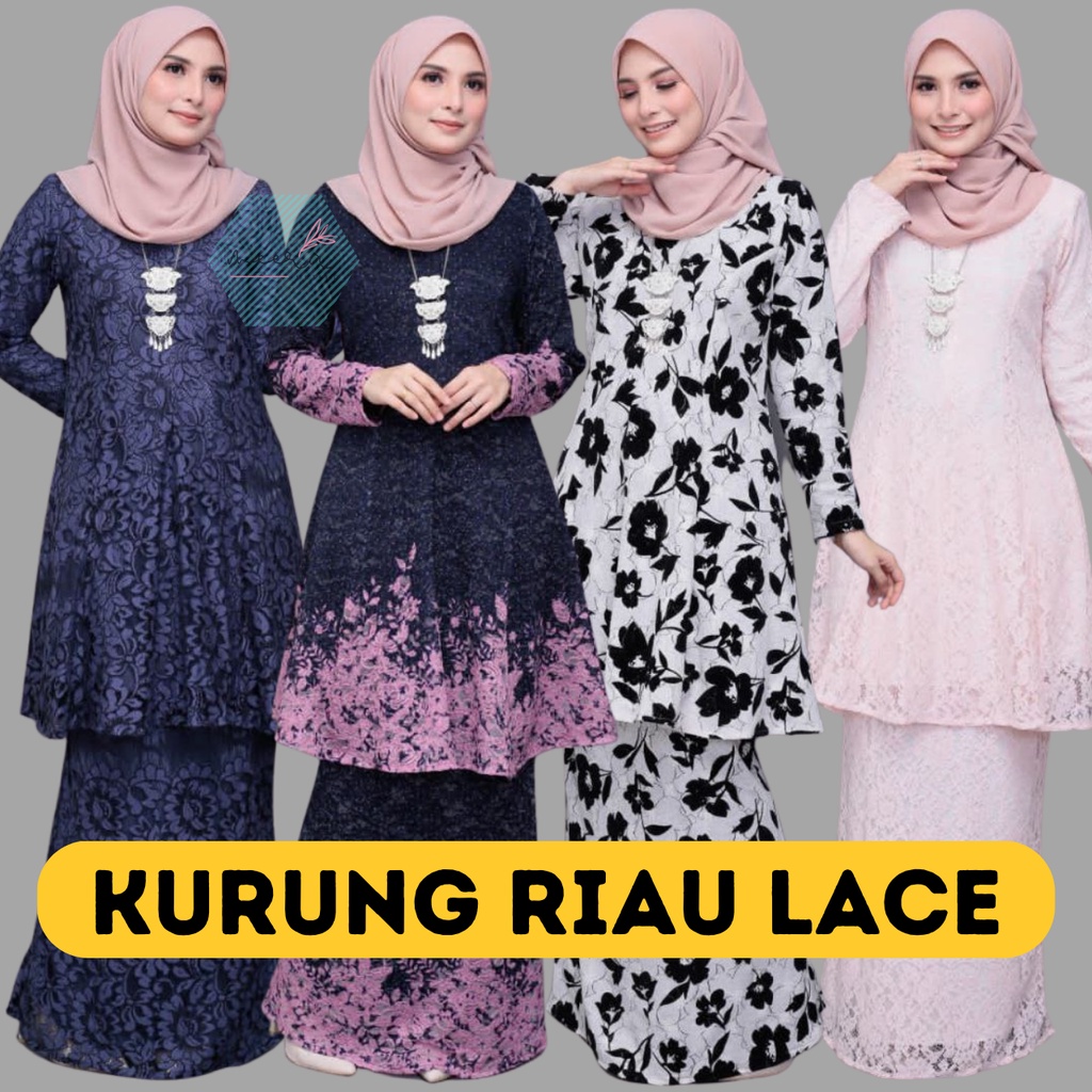 [new2023] Baju Kurung Riau Lace Penuh Loose Cut Raya Ready Stock Shopee Malaysia