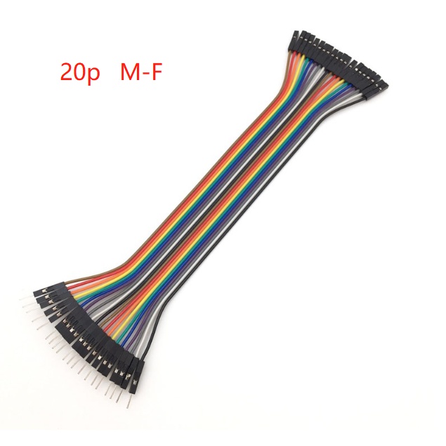 20pcs 20cm 2.54mm 1p-1p Pin Female to Male Color Breadboard Cable Jump ...