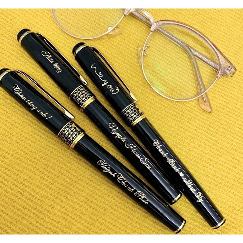 [Free box] Signature pen engraved with name, logo, wishes upon request ...