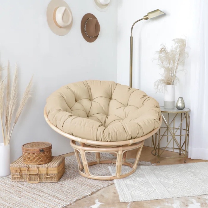 Papasan mamasan rotan Rattan cozy sofa chair cushion lazy chair set with rattan stand Big sofa cushion laying chair Shopee Malaysia