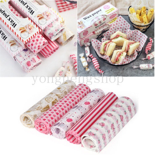10/50pcs Wax Paper Food Wrapper Grease Papers Bread Sandwich Burger