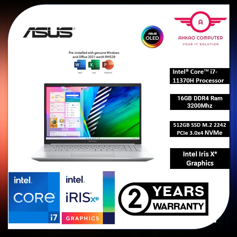 Asus Vivobook Pro 15 OLED K3500P-AL1293WS 15.6'' FHD Laptop Cool Silver ...