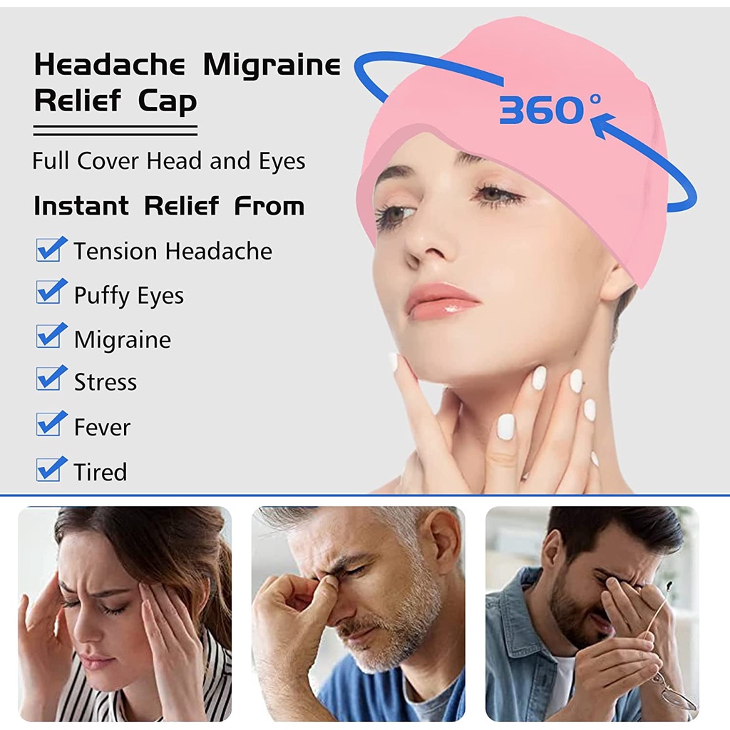 Ice Pack Headache Migraine Relief Cap Cold Therapy Mask Bag Migraine