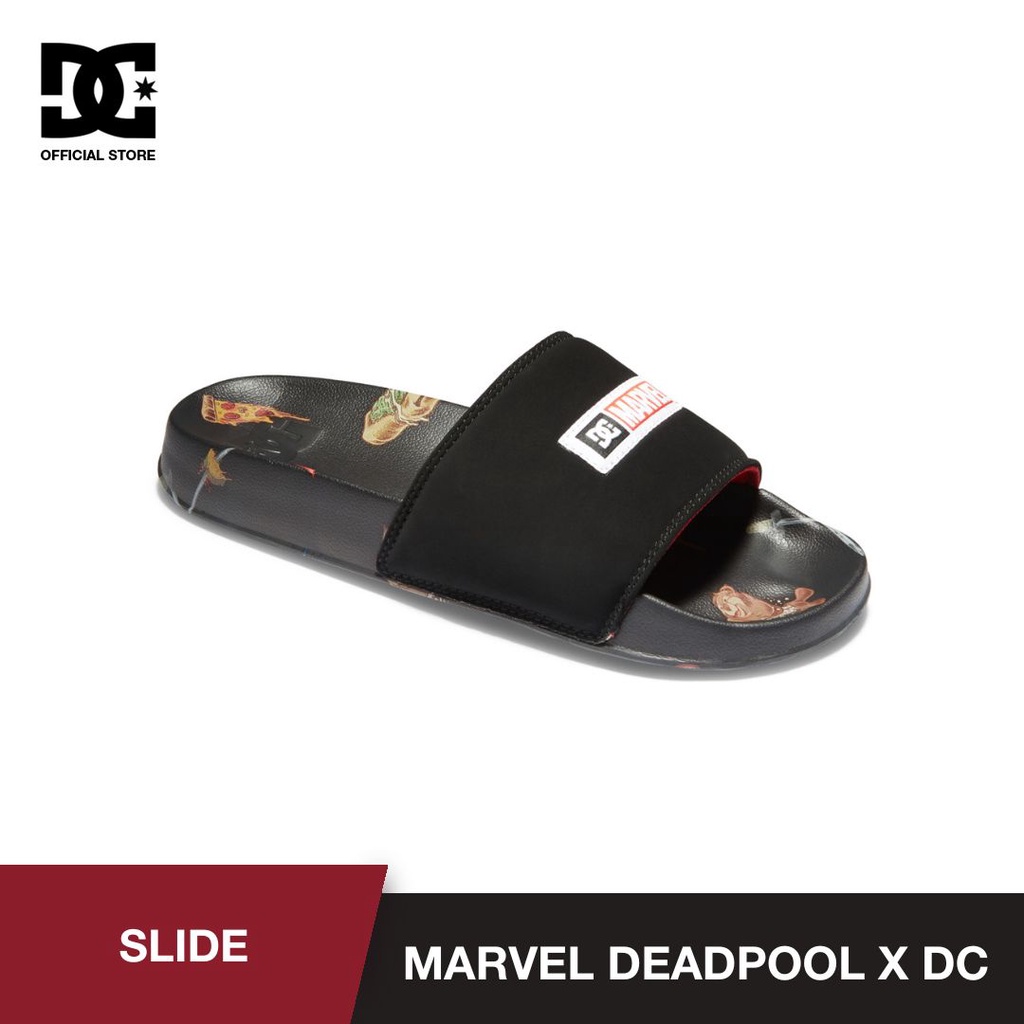 DC Men Marvel Deadpool x DC Slides - Black Print | Shopee Malaysia