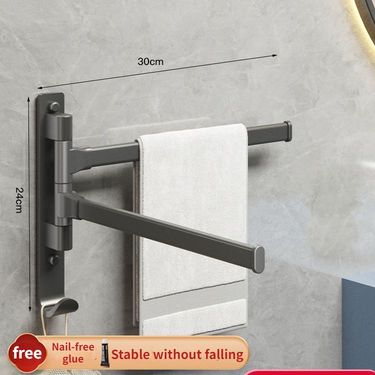 Rotating Towel Rack No-Drill Bathroom Shelf Racks Towel Holder Towel ...