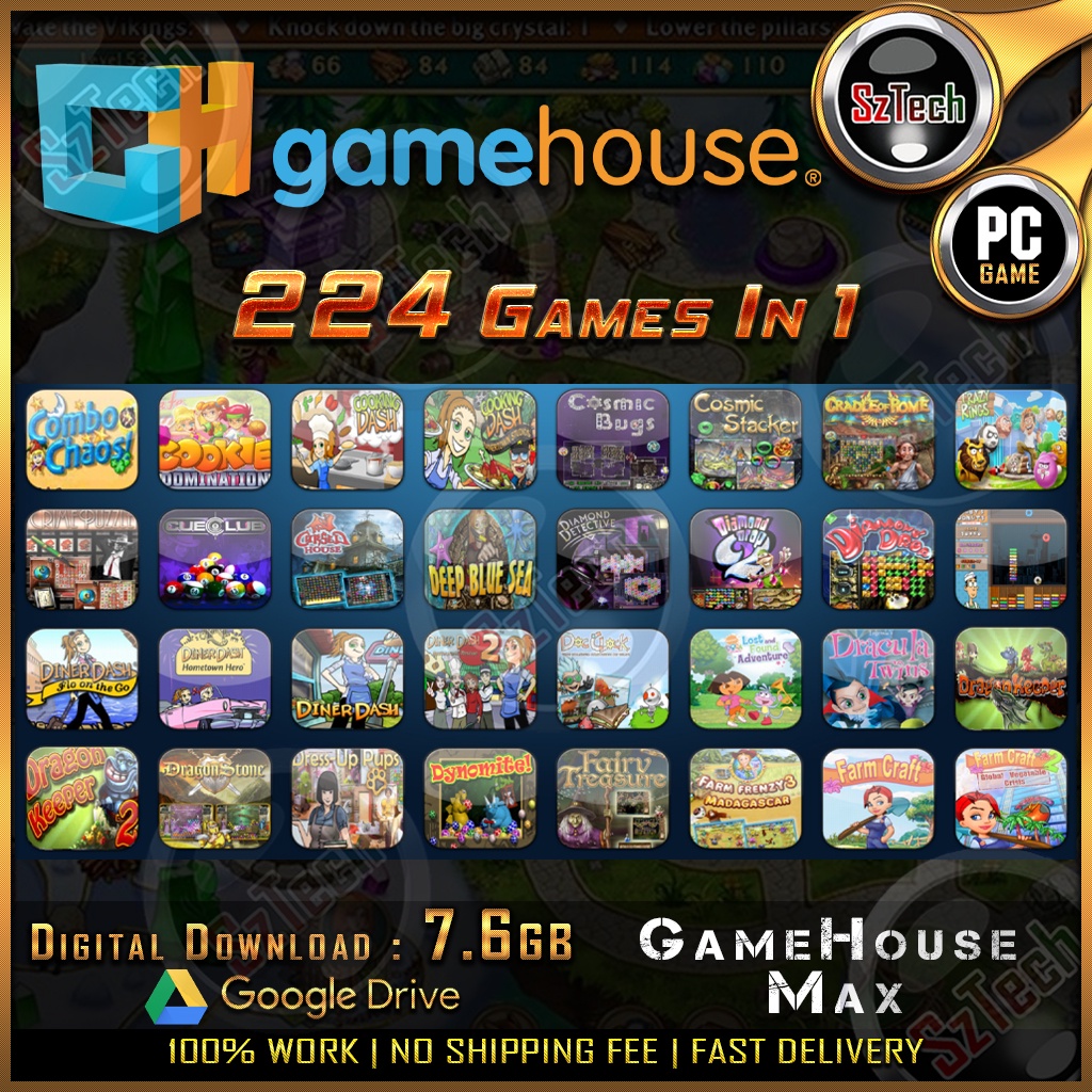 224 IN 1 GameHouse Max Collection [PC GAME]🔥[ DIGITAL DOWNLOAD]🔥