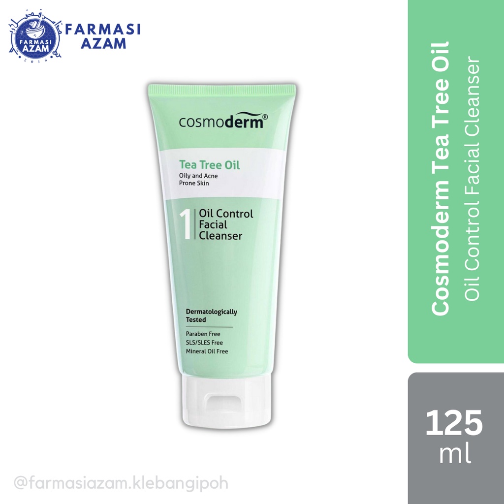 Cosmoderm Tea Tree Oil Oil Control Facial Cleanser 125 Ml Shopee Malaysia 8716