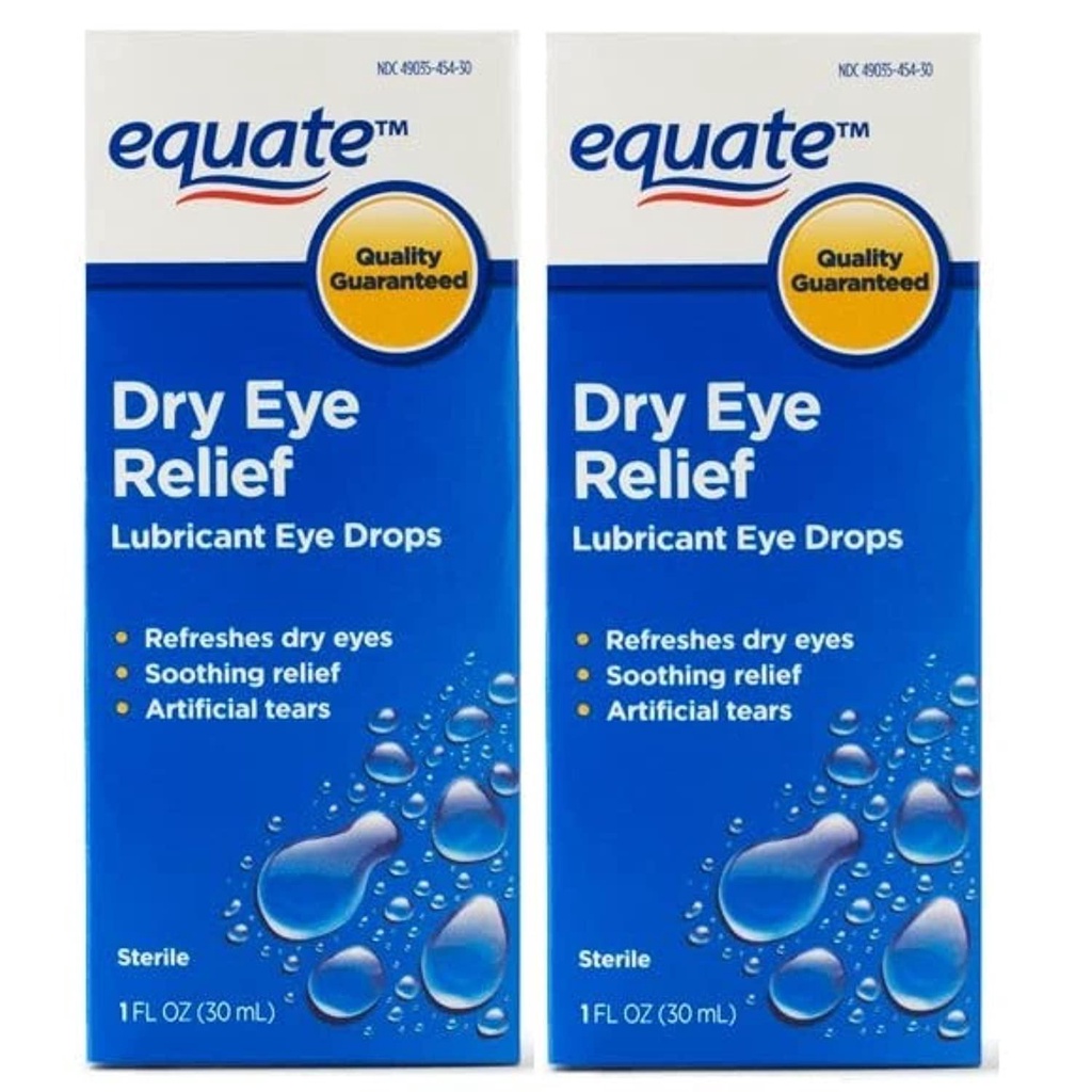 Walmart Inc Equate Dry Eye Relief , Lubricant Eye Drops, 1 Fl oz (2