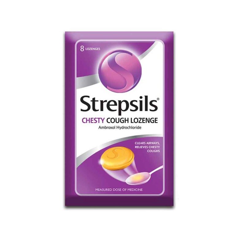 Strepsils Chesty Cough 8's for Cough, Throat, Ubat Batuk HTM Pharmacy