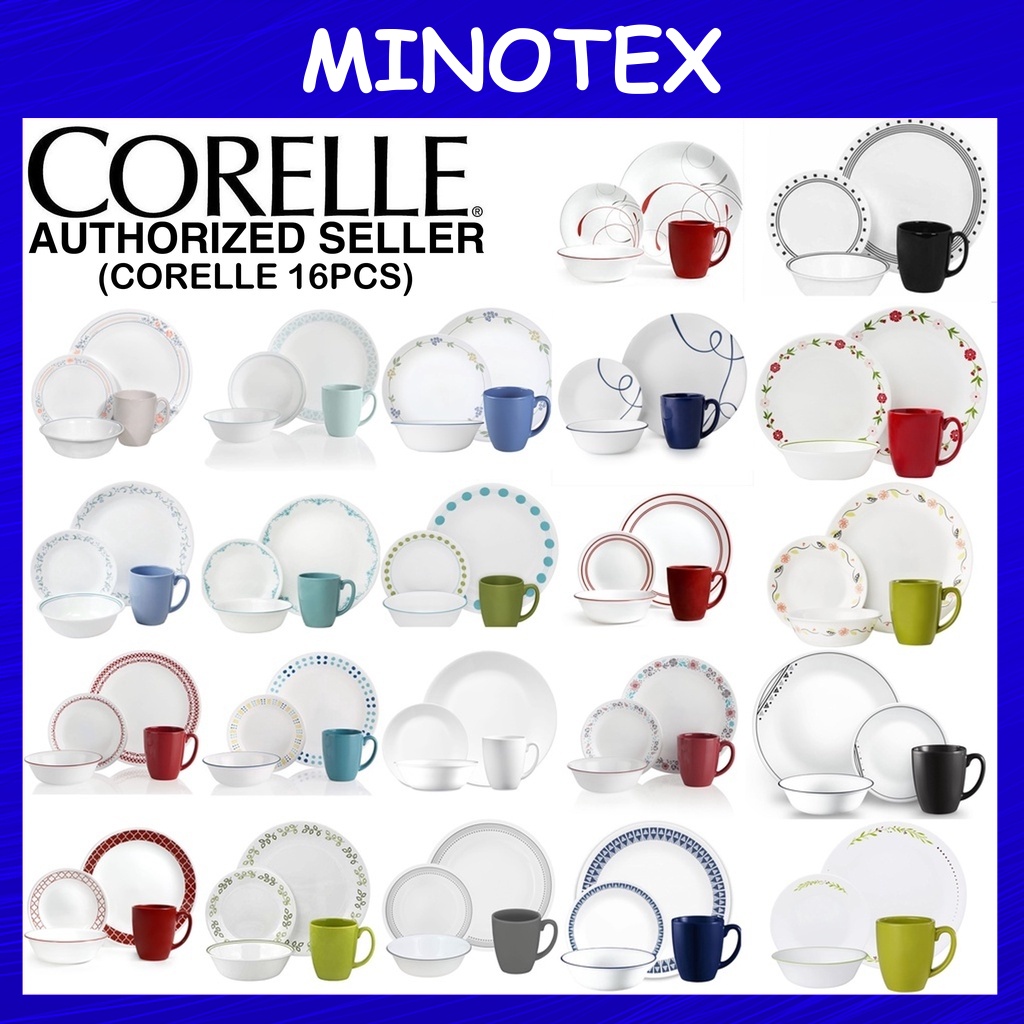 Corelle 16pc Dinnerware Set Livingware Dinner Serve Set plate Shopee Malaysia