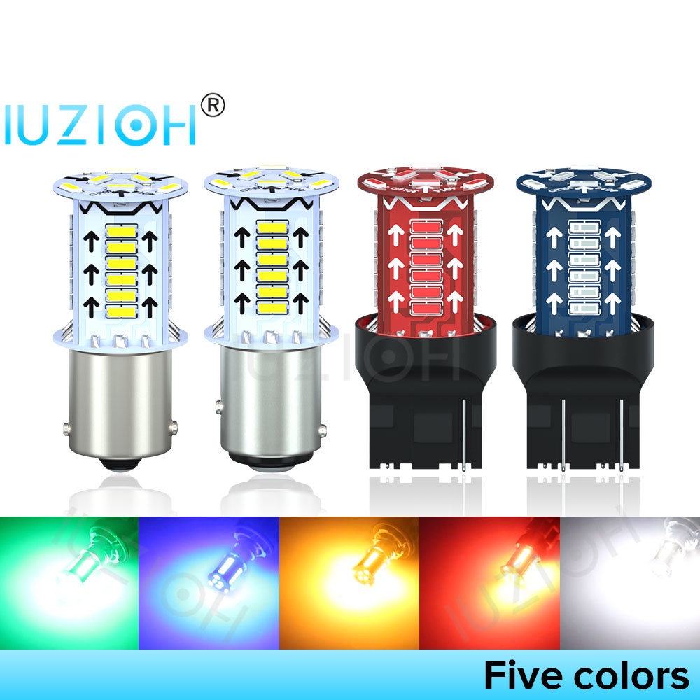 2x BAY15D Red 22-SMD LED Bulbs – For Rear Tail, Stop, And Position Lights – 12V P21/5W Replacement