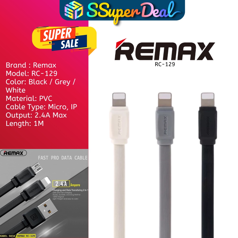 Remax RC-129 Strong Flexible Fast Micro/IP Cable 1M | Shopee Malaysia