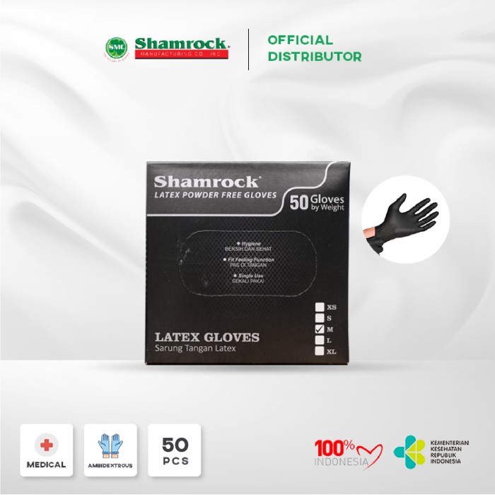 Shamrock Color Latex Gloves Powder Free (50Pcs/Box) Shopee Malaysia