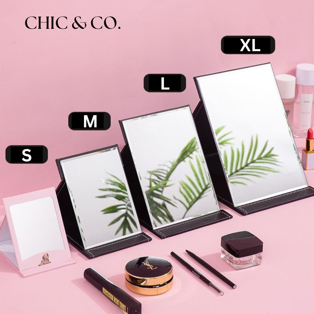 Foldable PU Leather Makeup Mirror Portable Table Mirror Mini Makeup