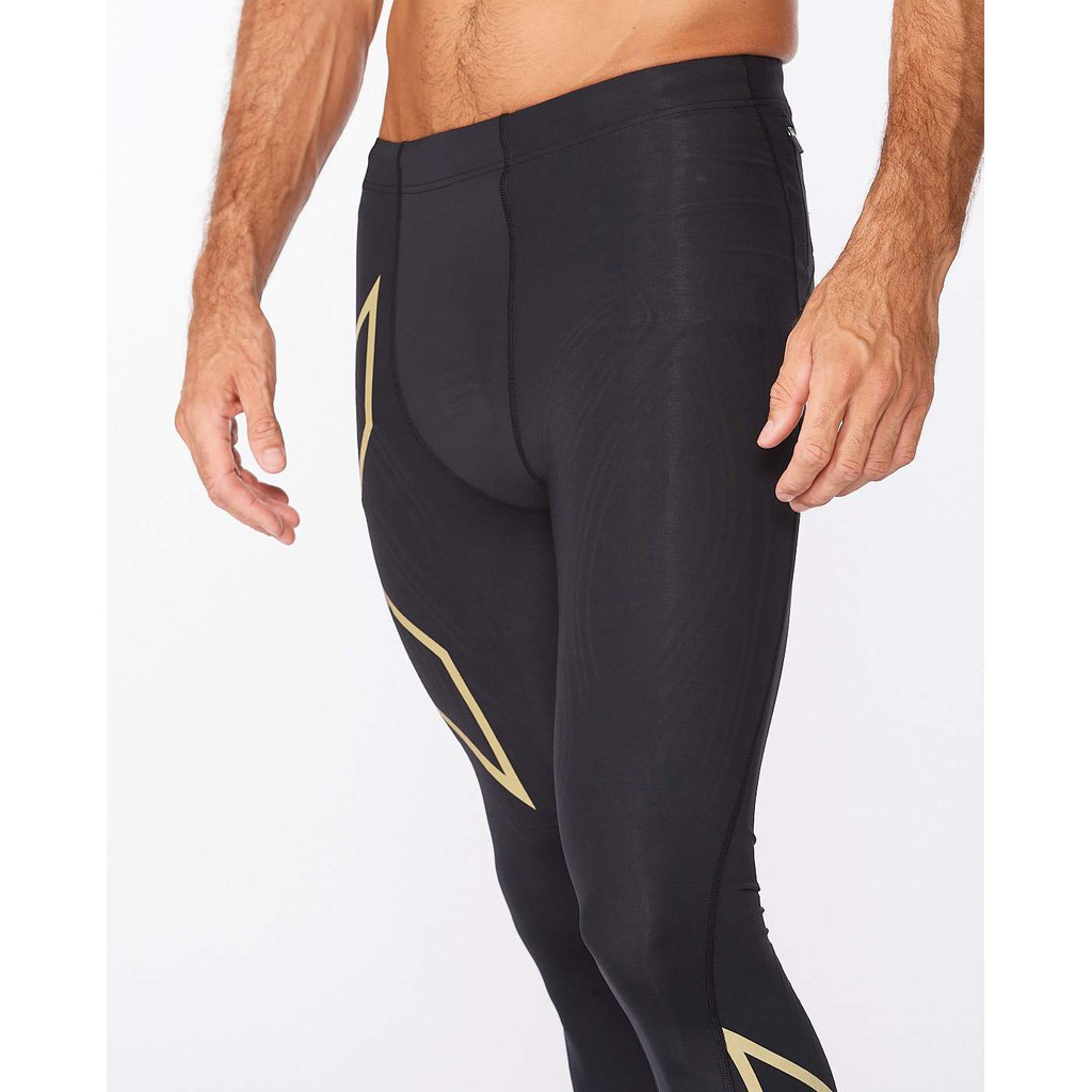 2XU Men Light Speed Compression Shorts - Black / Gold Reflective