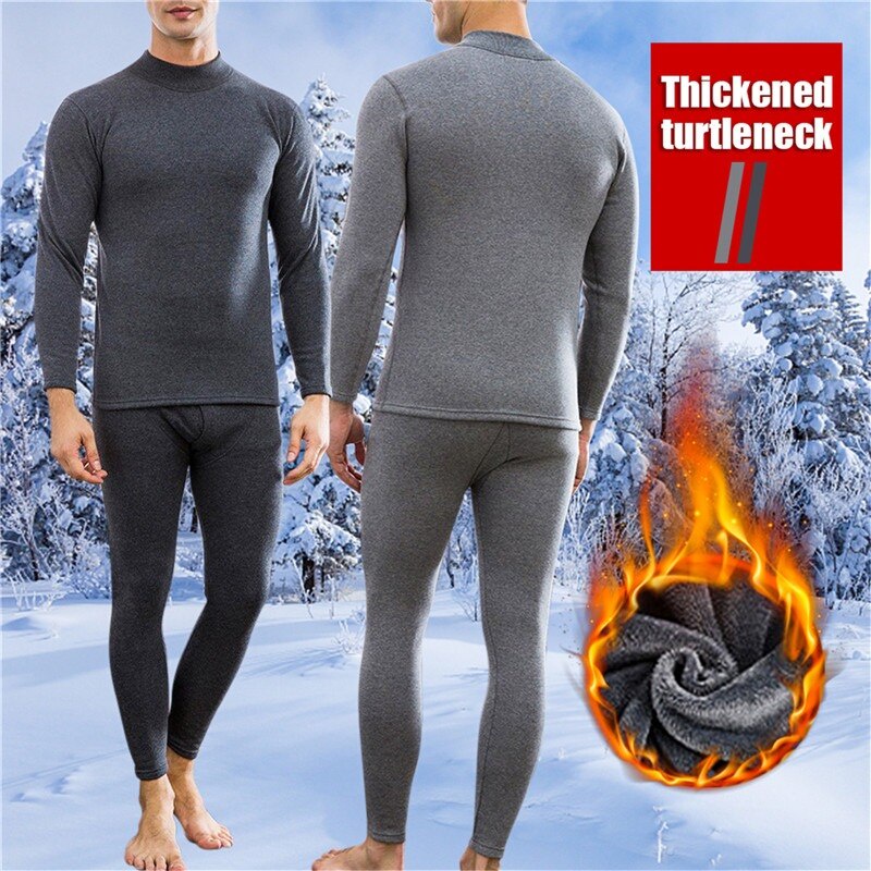 Men Winter Warm Velvet Thick Inner Wear Thermal Underwear Long Johns ...