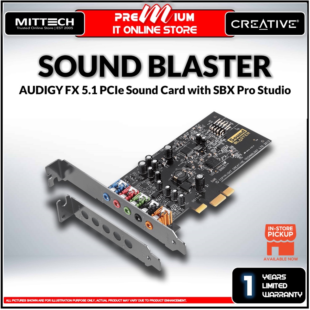 Creative Sound Blaster Audigy FX PCIE Sound Card SB1570 SBX Pro