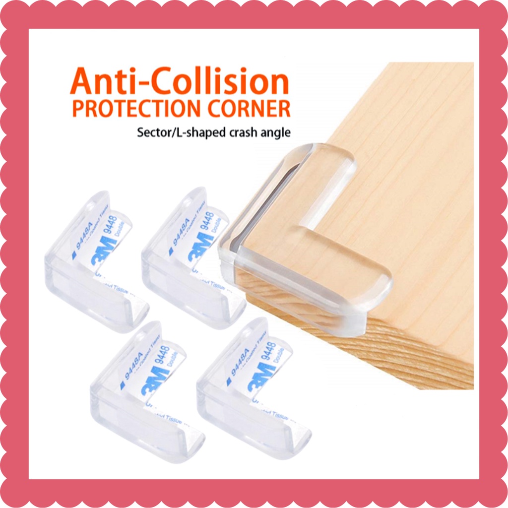 4Pcs Table Corner L Shape Protector Soft Table Edge Guard 4 件装桌角 L ...