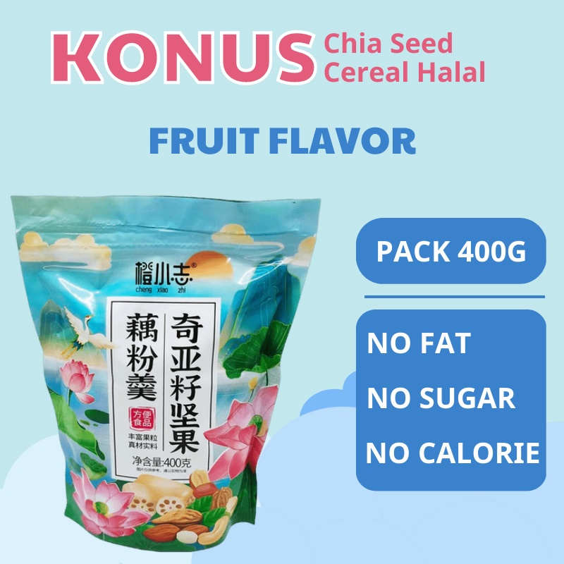 KONUS Chia Seed Cereal Halal Origin Flavor halal lotus root powder Mix Nuts fruits nutritious