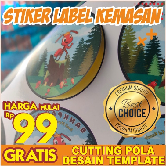 PRINT CHROME STICKERS, ROUND LABELS, FOOD AND BEVERAGE OLSHOP LABELS ...