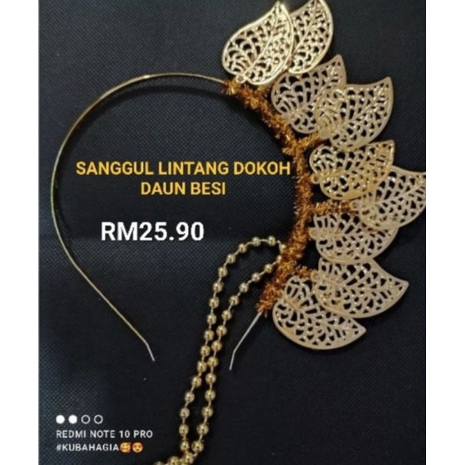 SANGGUL LINTANG DOKOH DAUN HALF BESI & RANTAI MANIK | Shopee Malaysia