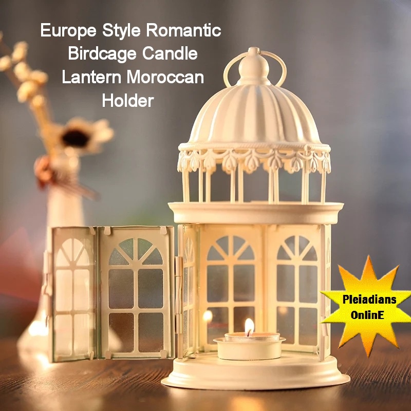 HOMIEE European Romantic Birdcage Candle Holder Metal Decor Lantern ...