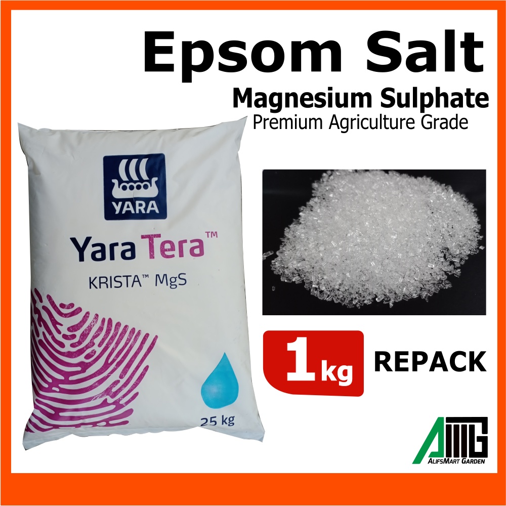 Epsom Salt 1kg New Packing Garam Epsom Magnesium Sulfate Krista Mgs