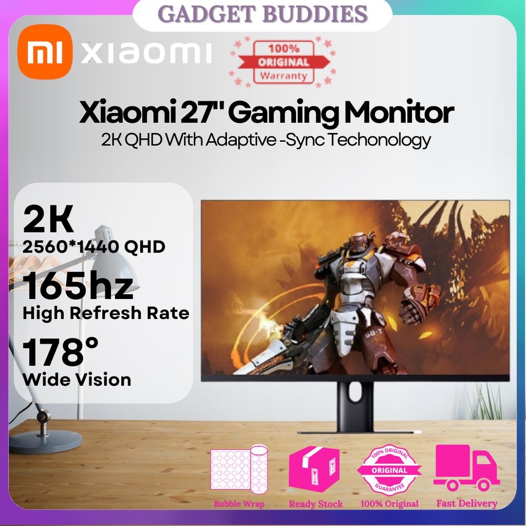 Xiaomi 2K Gaming Monitor 27" QHD 165Hz Desktop E-Sports IPS Screen 178 ...