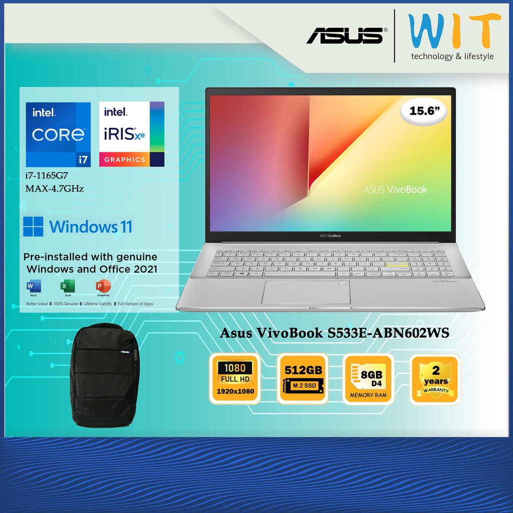 ASUS VIVOBOOK S 15 S533E-ABN602WS / S533E-ABN603WS / Intel Core i7 ...